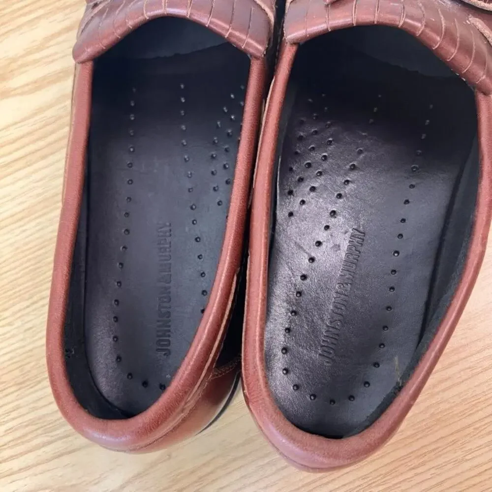 Johnston & Murphy Shoes Men 10 Leather Tassel Loafers Dress Shoe Two Tone